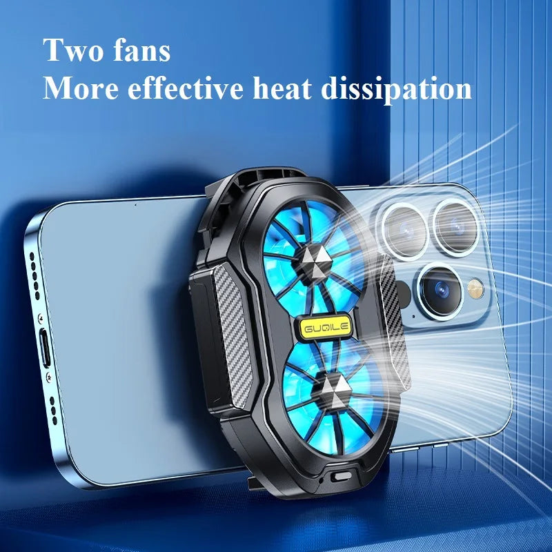 Refrigerado portátil para celular
FS01 Dual Fan Rechargeable Mobile Phone Cooler, Long Lasting, Stronger Cooling, Air Cooling